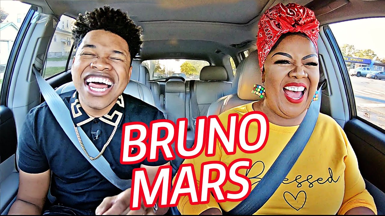 BRUNO MARS Carpool karaoke  w/Vocal Coach (Leave the Door Open)